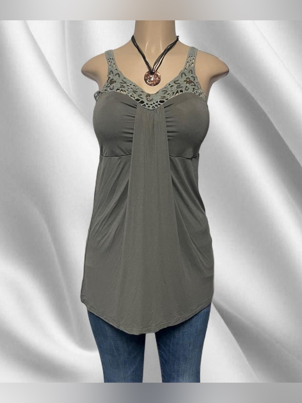 Vtg Bizz Girl Khaki Tank